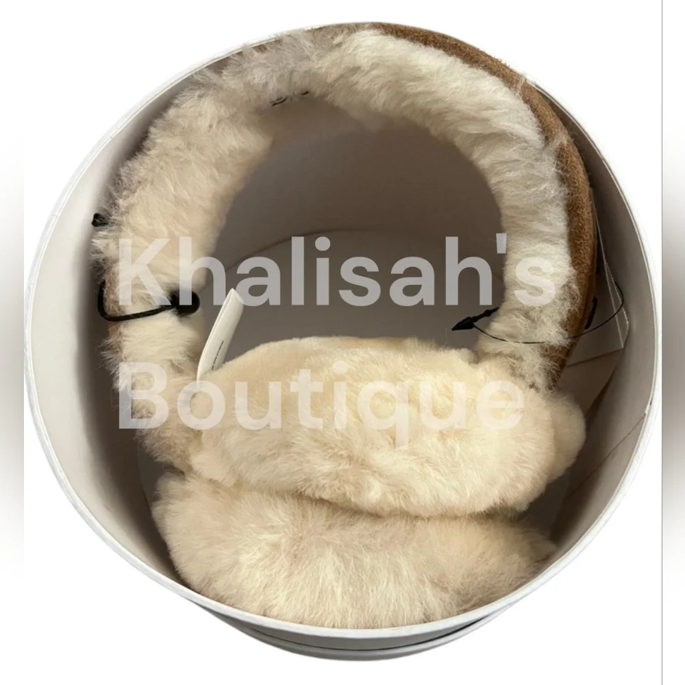 BNIB NWT UGG Women's Water Resistant Sheepskin Earmuffs with Embroidered Logo - Picture 7 of 16